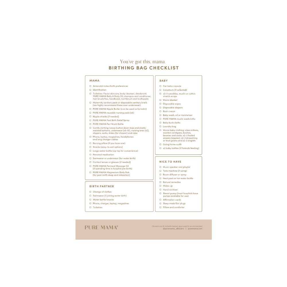 Birthing Bag Checklist