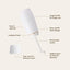 A white squeeze Peri Wash Bottle by Pure Mama NZ features a retractable, angled nozzle with cap, leakproof seal, ergonomic design, easy squeeze for postpartum use, larger size, and discreet travel.